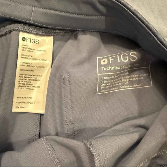 FIGS Technical Collection Zamora Jogger Vapor Blue Women's Scrubs Pants Large - Picture 5 of 11